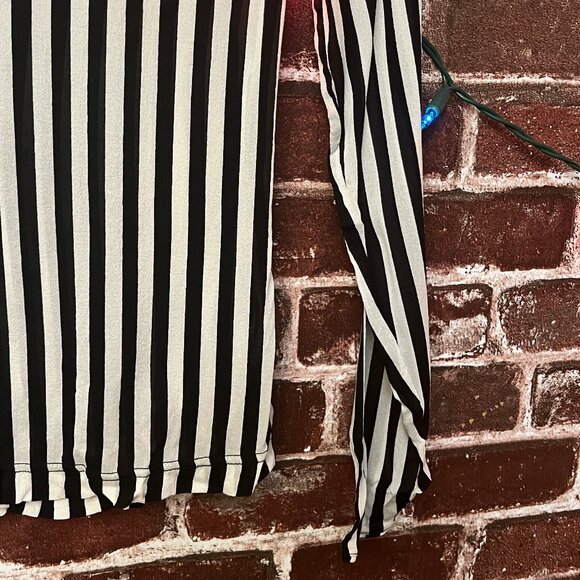 Vintage Gianni Versace Silk Striped Long Sleeve Top - Size 40 - Picture 7 of 13